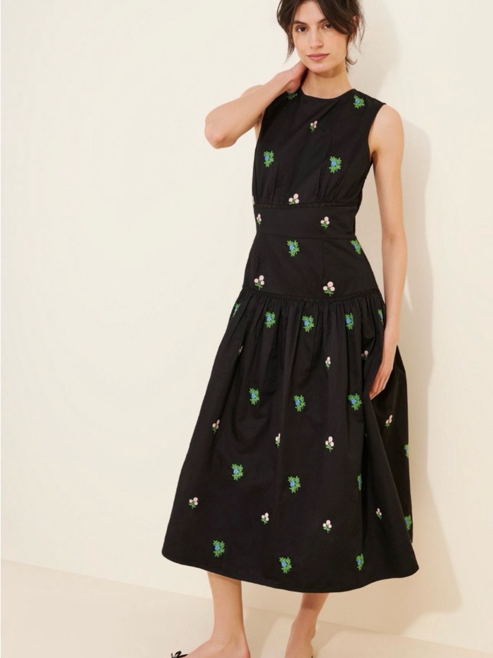 Anthropologie Pinnacle by Shruti Sancheti Ditsy embroidered midi dress sz small